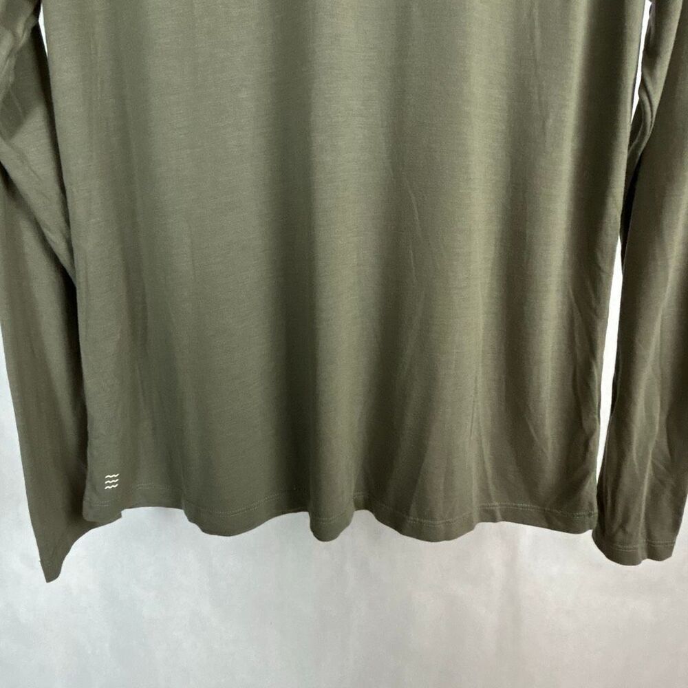 Free Fly Apparel Olive Green Long Sleeve Hooded Tee - Picture 3 of 9